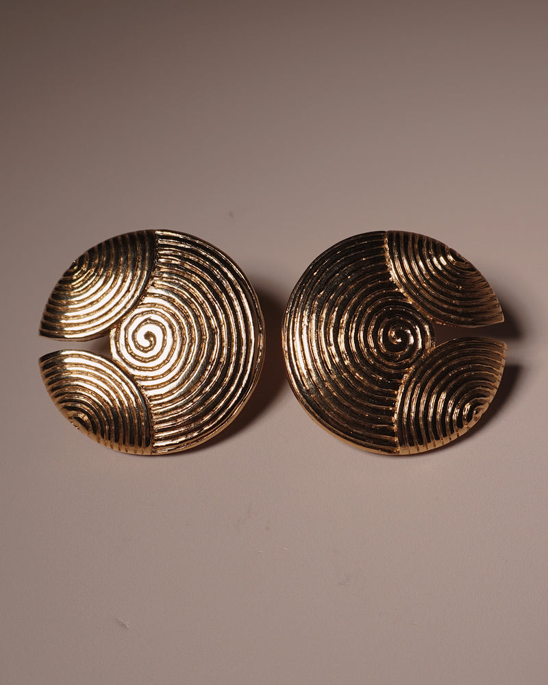 Vintage Gold Byzantine Disc Earrings