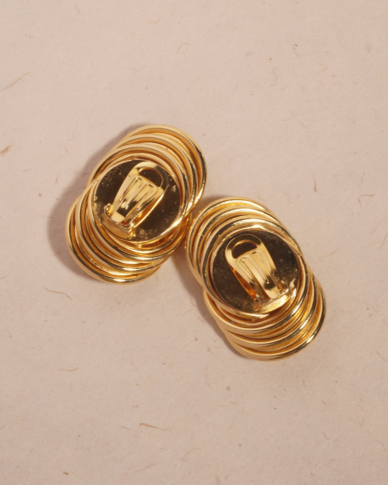 VINTAGE GOLD LOCKED RINGS BUTTON CLIP ONS