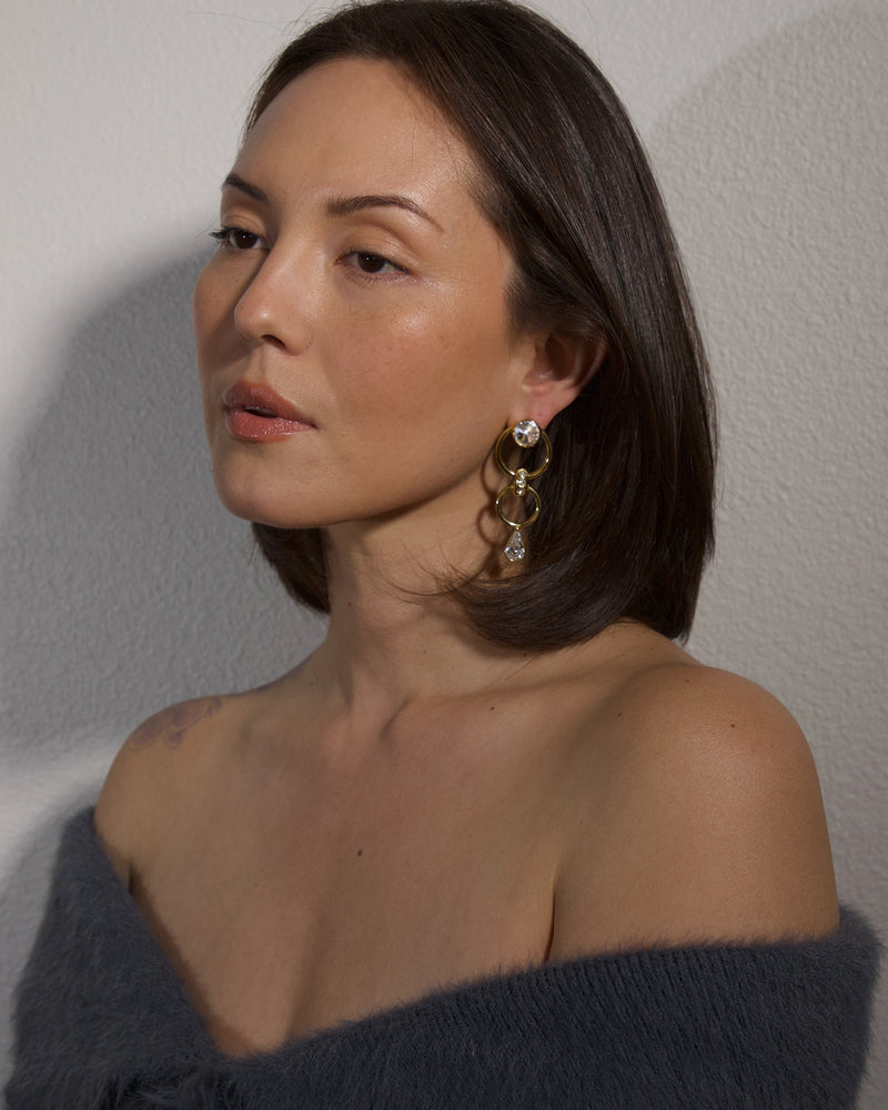 VINTAGE GOLD RING DROP EARRINGS