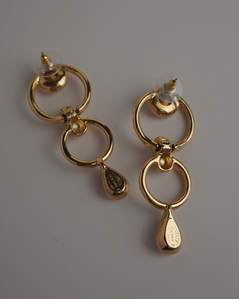 VINTAGE GOLD RING DROP EARRINGS