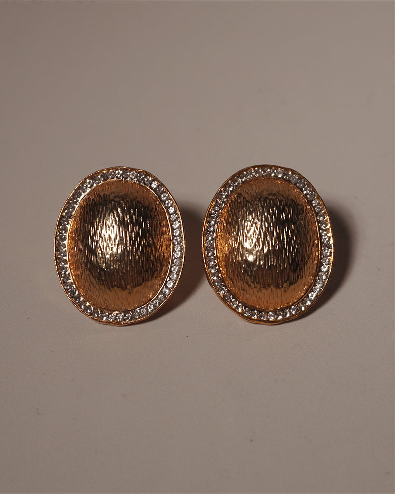 VIntage Gold Textured Dome Clip Ons