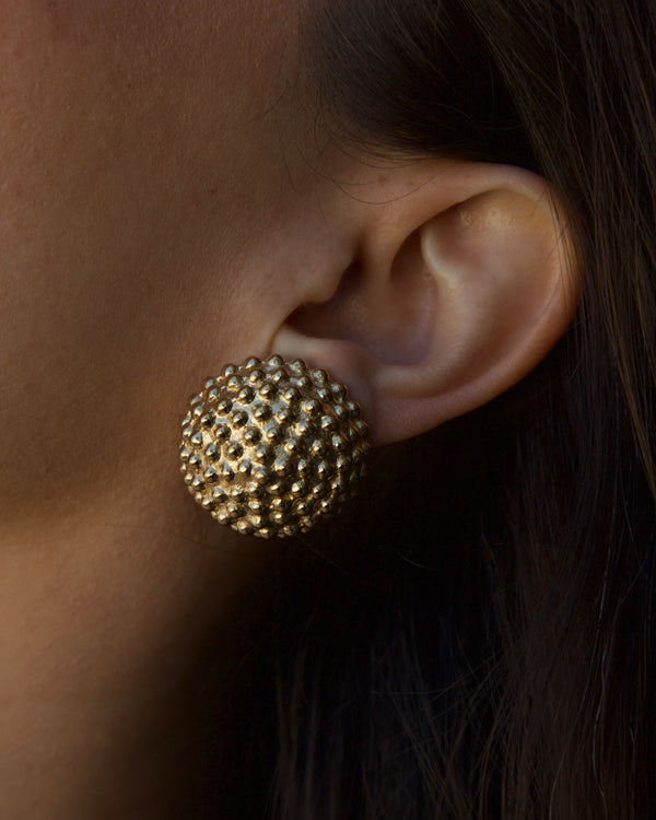 Vintage Granulated Dome Earrings