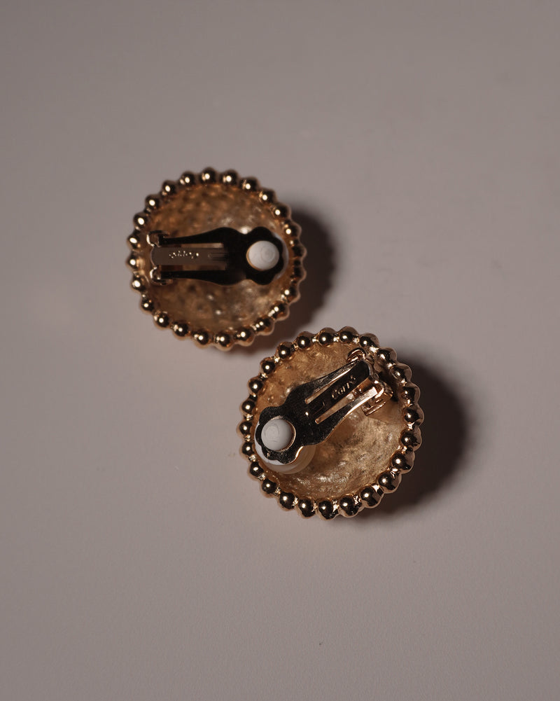 Vintage Granulated Dome Earrings