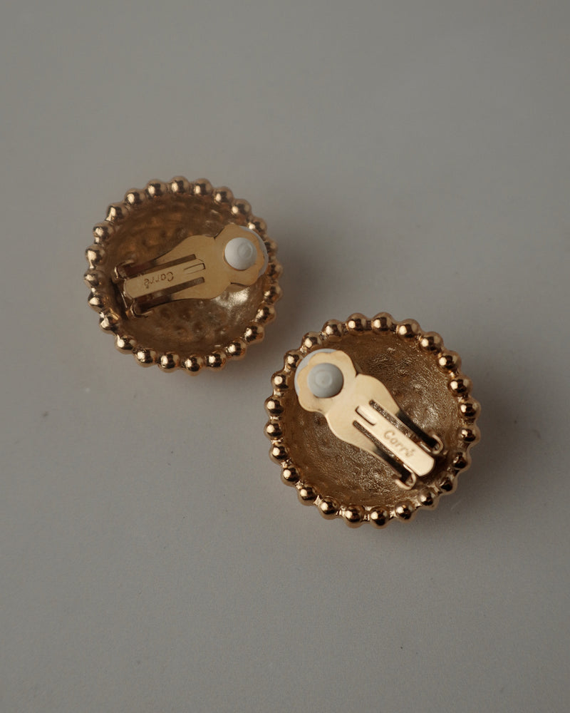 Vintage Granulated Dome Earrings