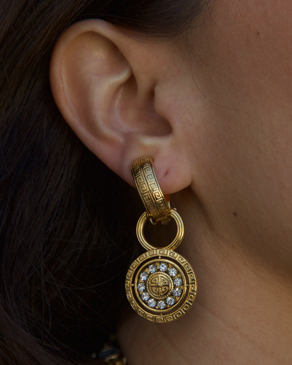 Vintage Grecian Drop Hoops