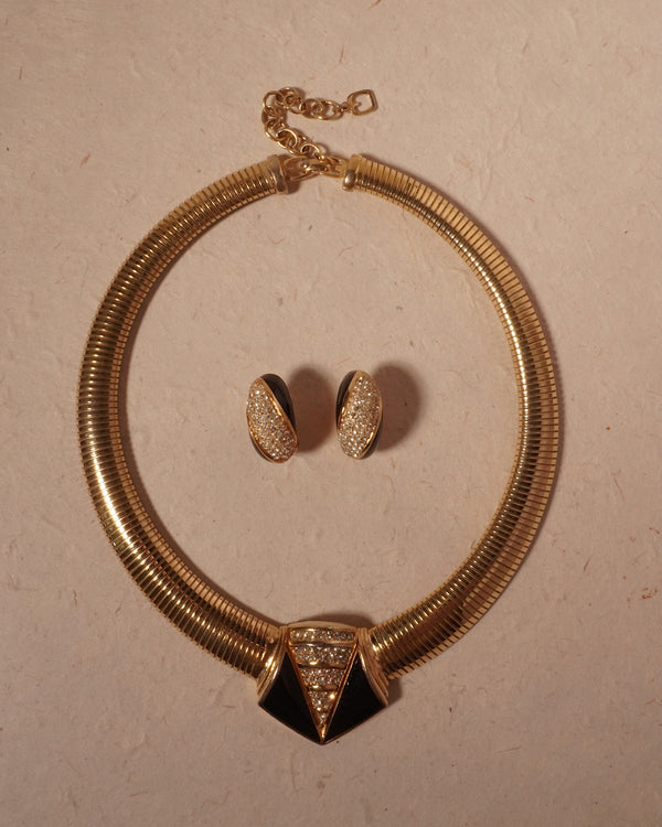 Vintage Grossé Black Enamel Set