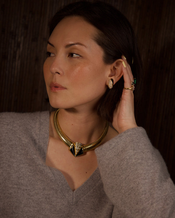 Vintage Grossé Black Enamel Set