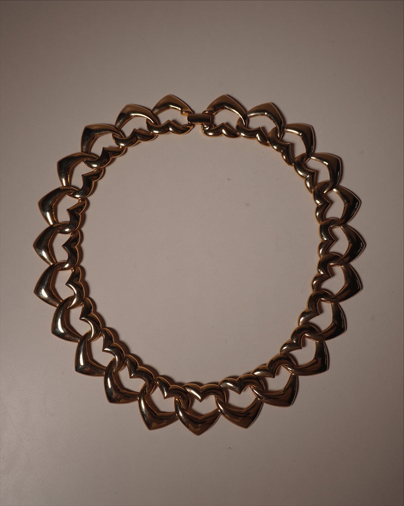 Vintage Heart Link Statement Necklace