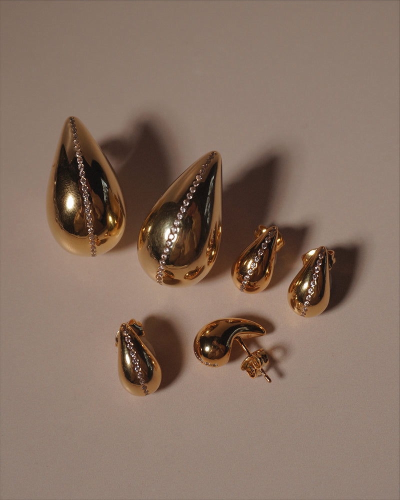 Hera Small Drop Earrings Gold