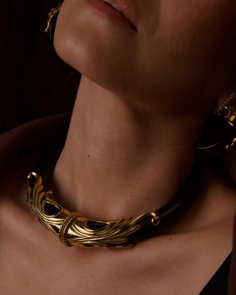 VINTAGE INNA CYTRINE PARIS BLACK LUCITE SET