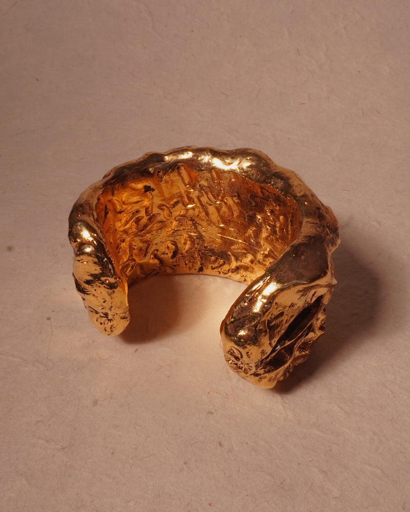 VINTAGE KALINGER ABSTRACT GILT GOLD RESIN CUFF