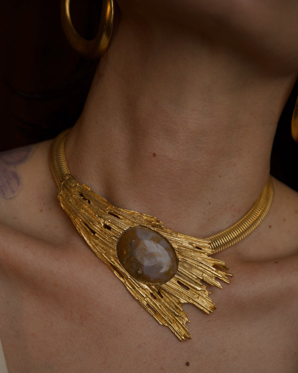 Vintage Les Bernard Brutalist Omega Necklace