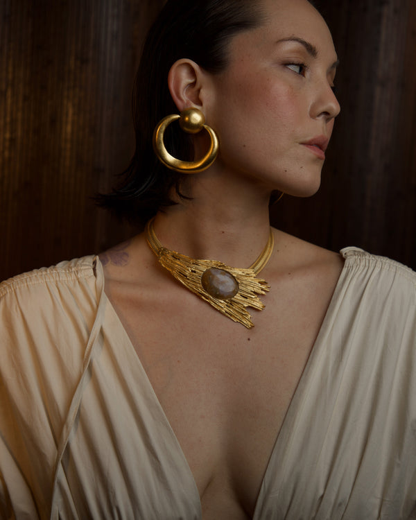 Vintage Les Bernard Brutalist Omega Necklace