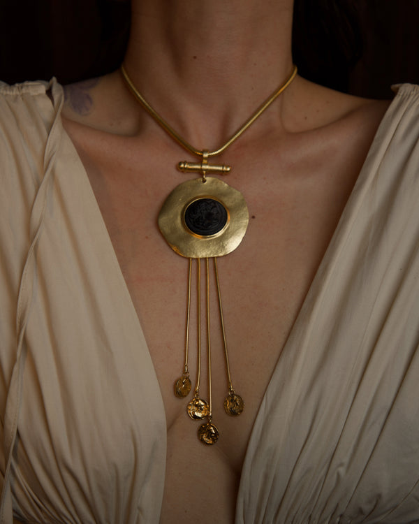 Vintage Les Bernard Coin Drop Necklace