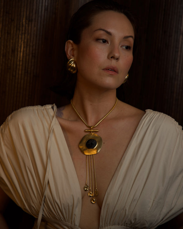 Vintage Les Bernard Coin Drop Necklace