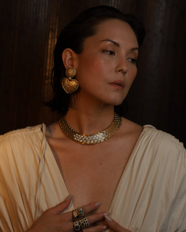 Vintage Les Bernard Pavé Scaled Necklace