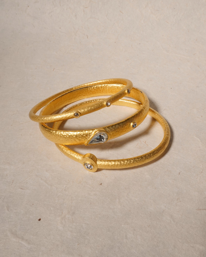 VINTAGE LK MATTE GOLD BANGLE SET