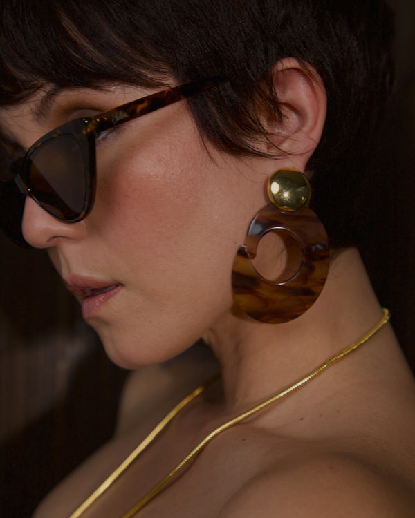 Vintage Lucite Tortoise Shell Earrings