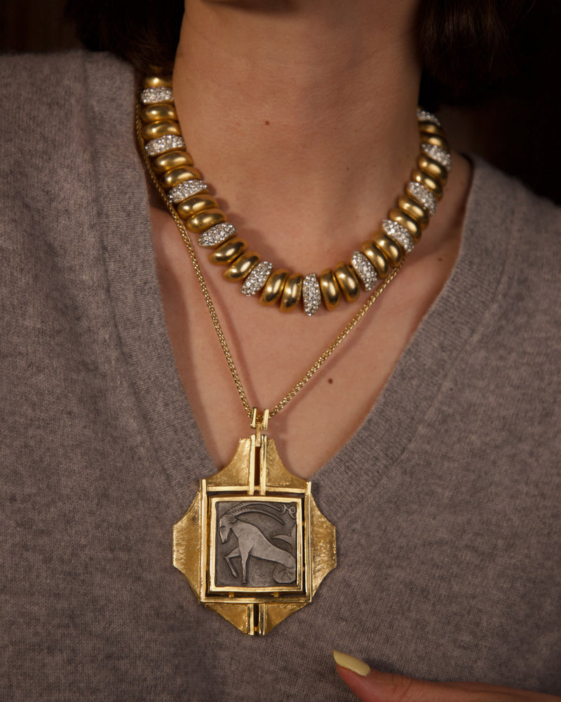 Vintage Les Bernard Pavé Articulate Necklace