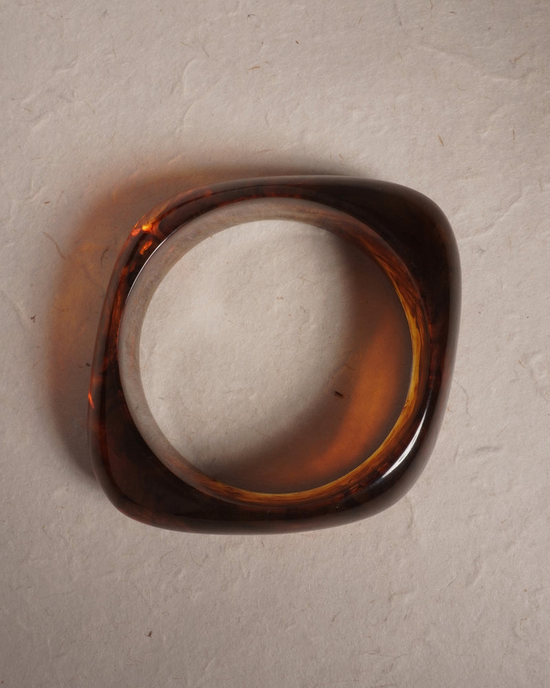 Vintage Marbled Amber Acrylic Bangle