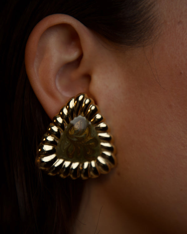 Vintage Marbled Enamel Clip Ons