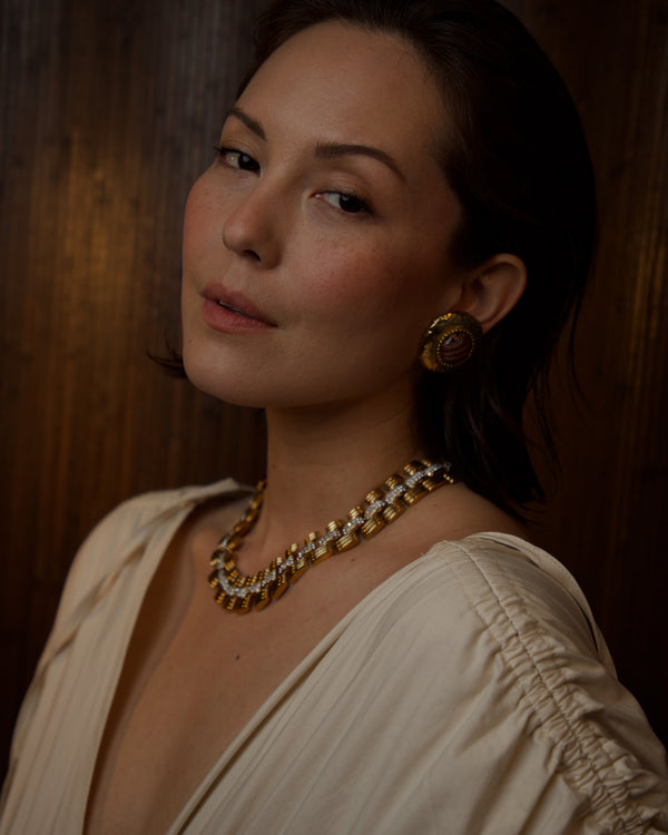 Vintage Marbled Hammered Dome Clip Ons