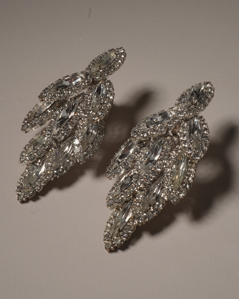 Vintage Marquise Rhinestone Statement Earrings