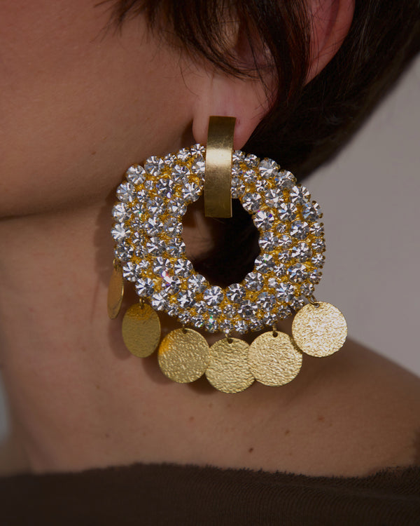 Vintage Massive Rhinestone Shaker Earrings