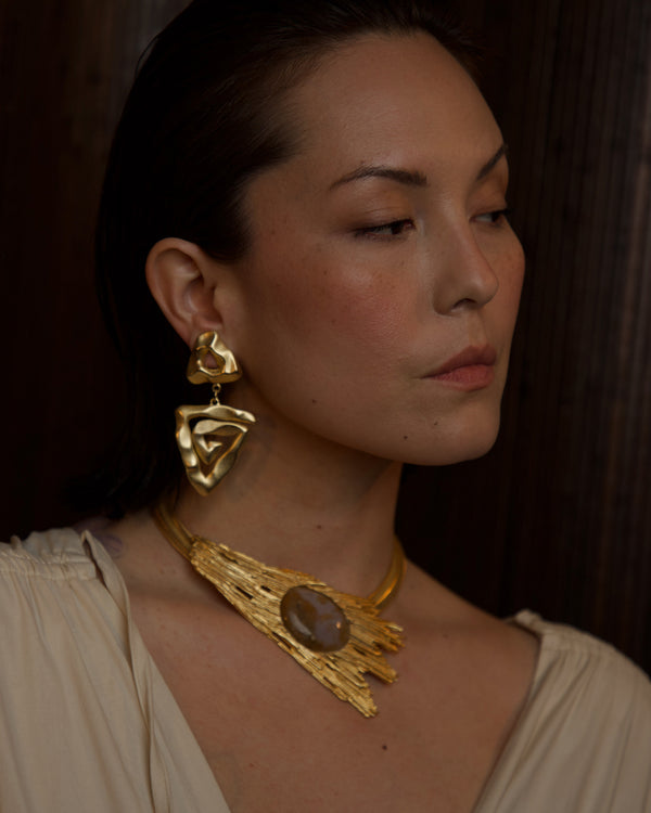 Vintage Matte Abstract Swirl Clip Ons