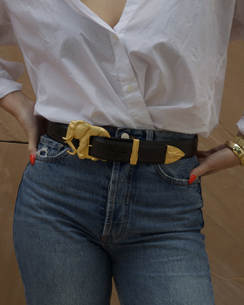 Vintage Matte Elephant Belt