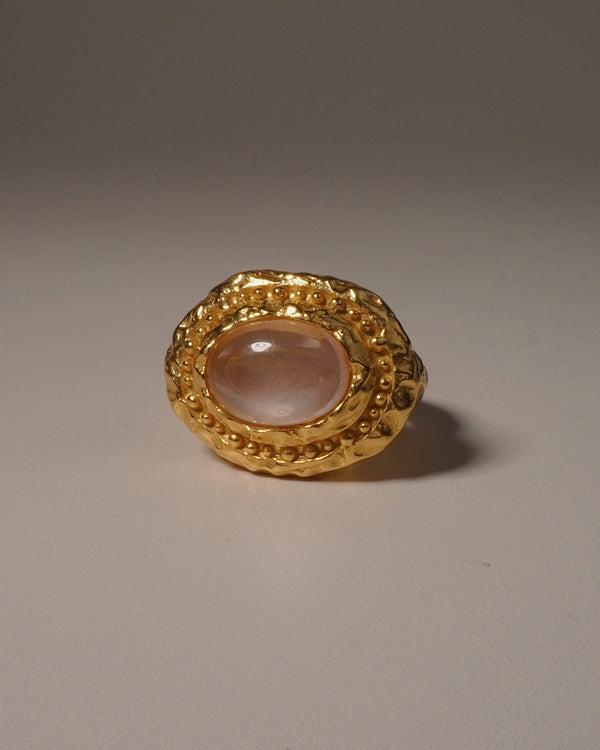 Vintage Matte Etruscan Pink Cab Ring Sz 7