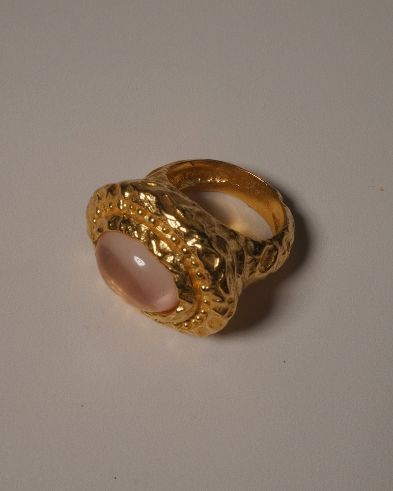 Vintage Matte Etruscan Pink Cab Ring Sz 7