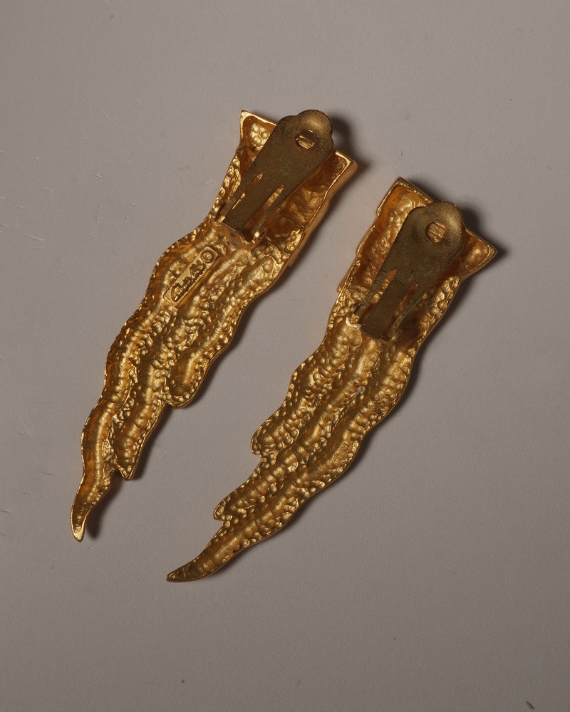 Vintage Matte Etruscan Statement Earrings