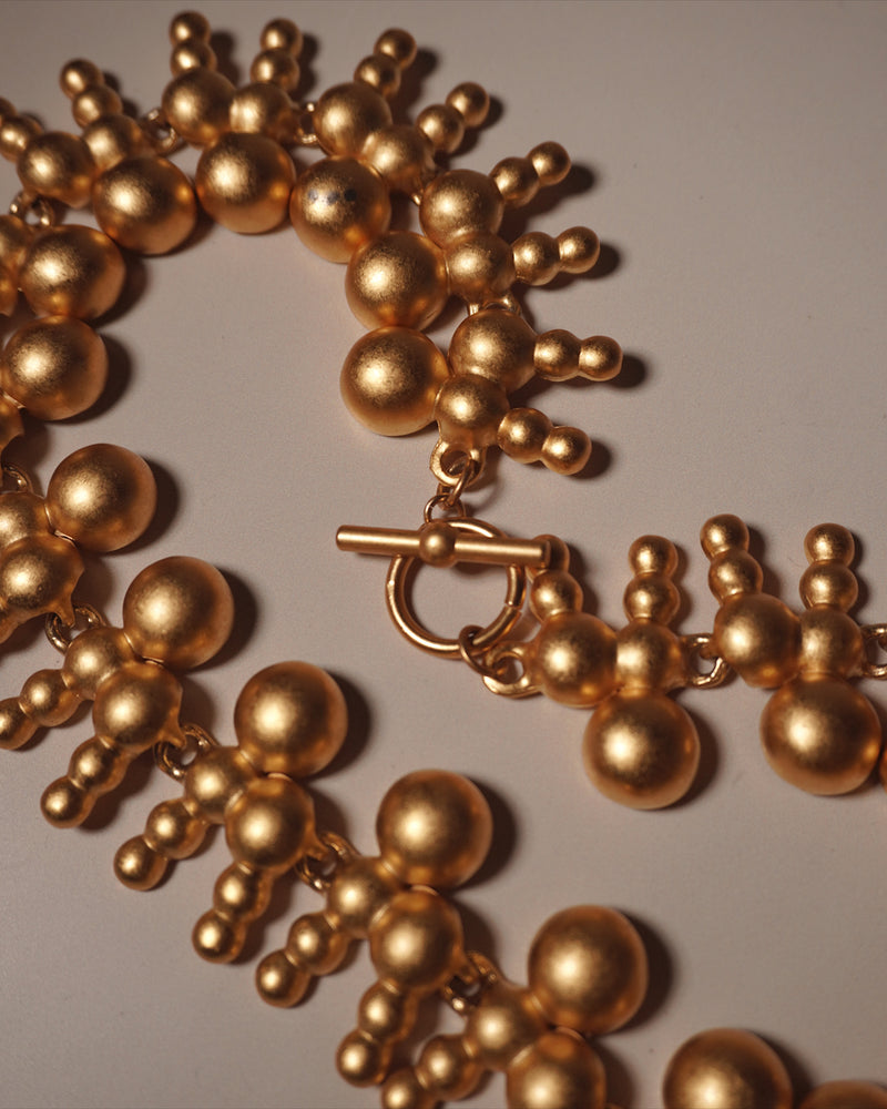 Vintage Matte Gold AK Orb Necklace