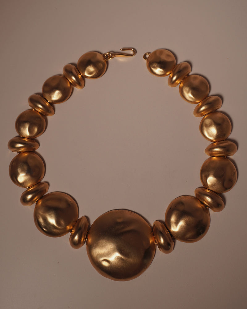 Vintage Matte Gold Brutalist Necklace