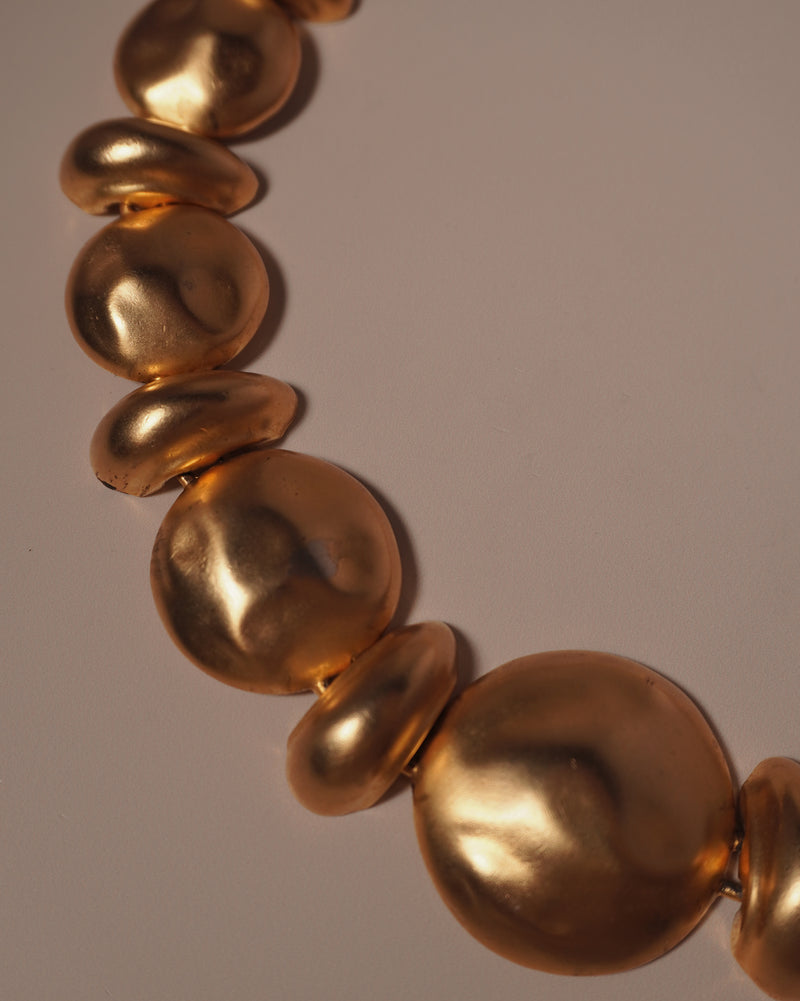 Vintage Matte Gold Brutalist Necklace