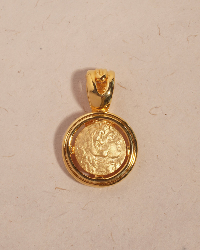 VINTAGE MATTE GOLD COIN PENDANT