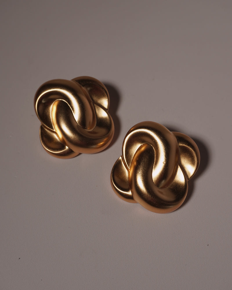 Vintage Matte Gold DBL Link Earrings