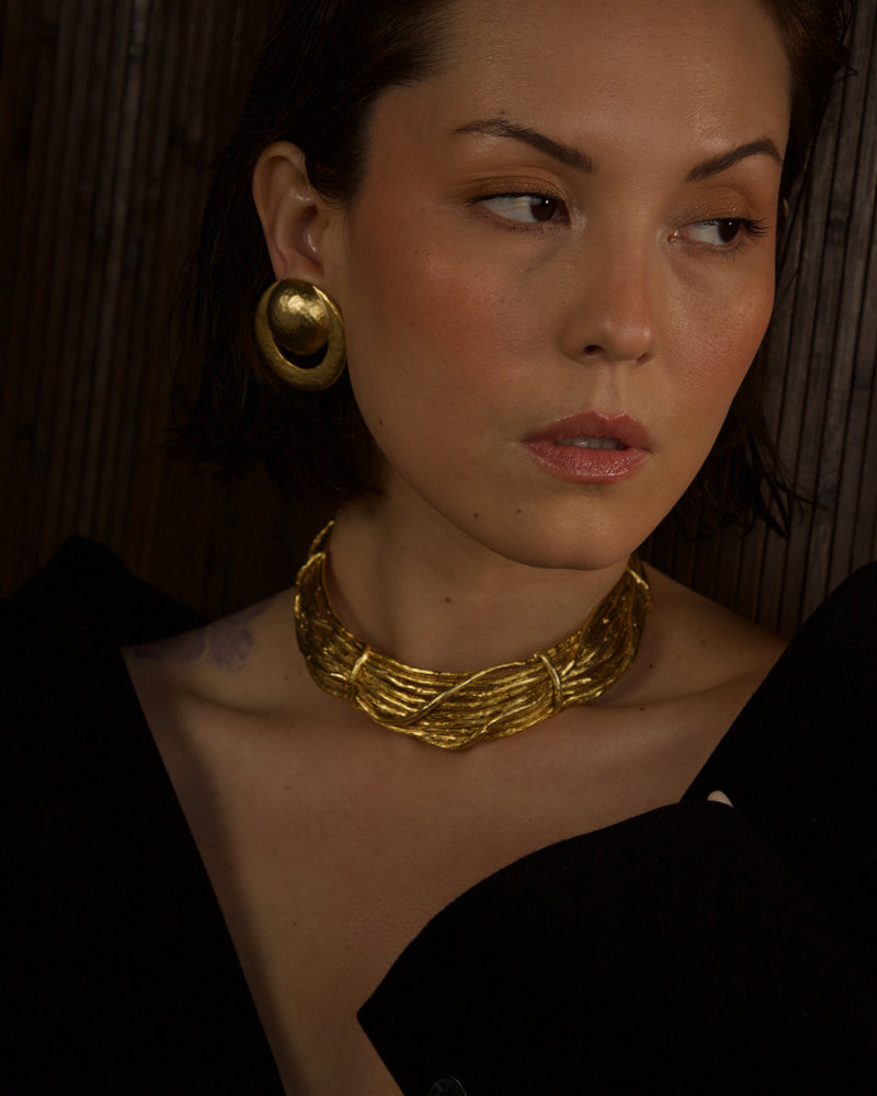 Vintage Matte Gold Etruscan Collar