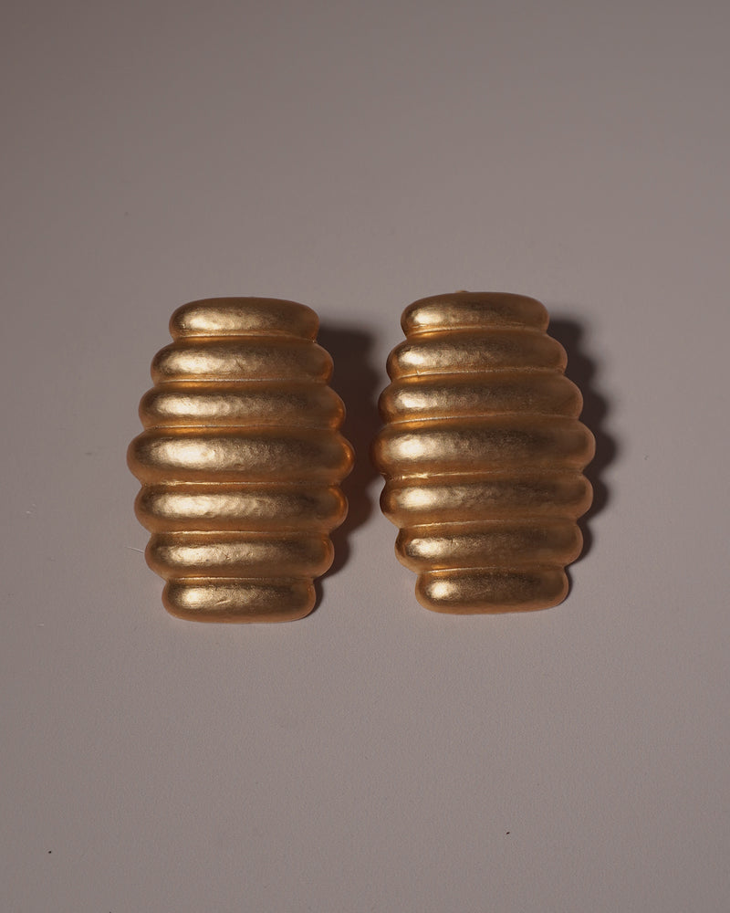 Vintage Matte Gold Hive Earrings