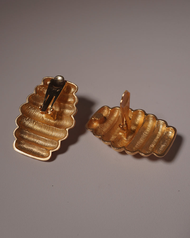 Vintage Matte Gold Hive Earrings