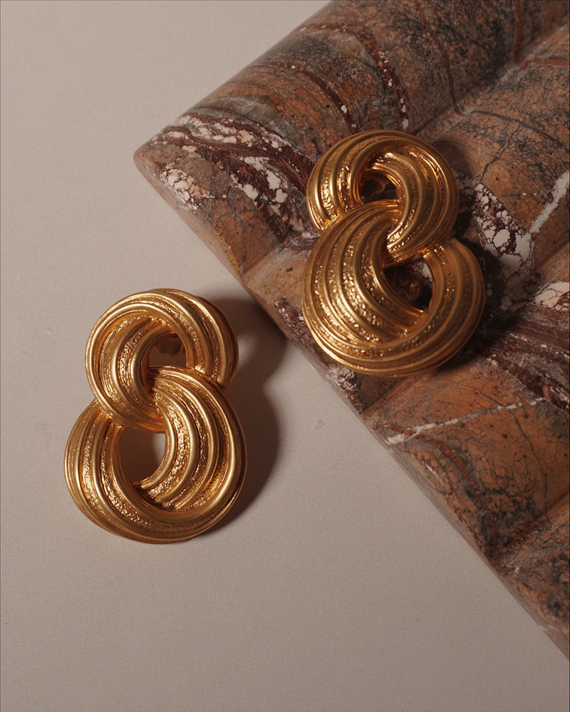 Vintage Matte Gold Infinity Earrings