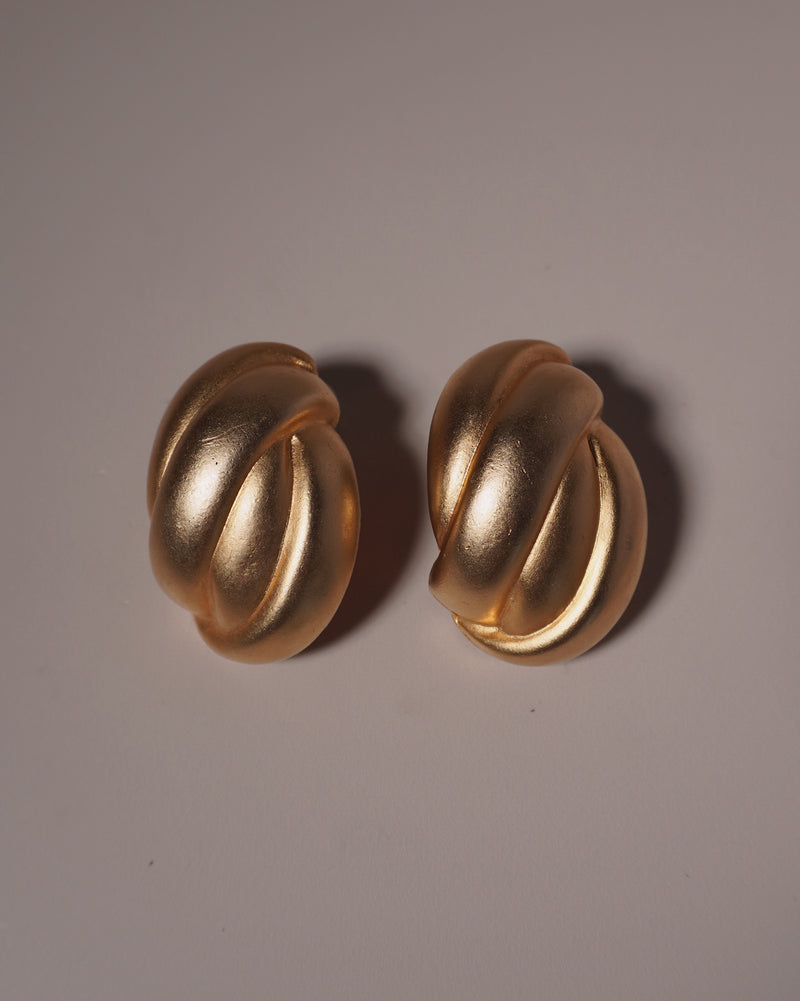 Vintage Matte Gold Knot Clip Ons