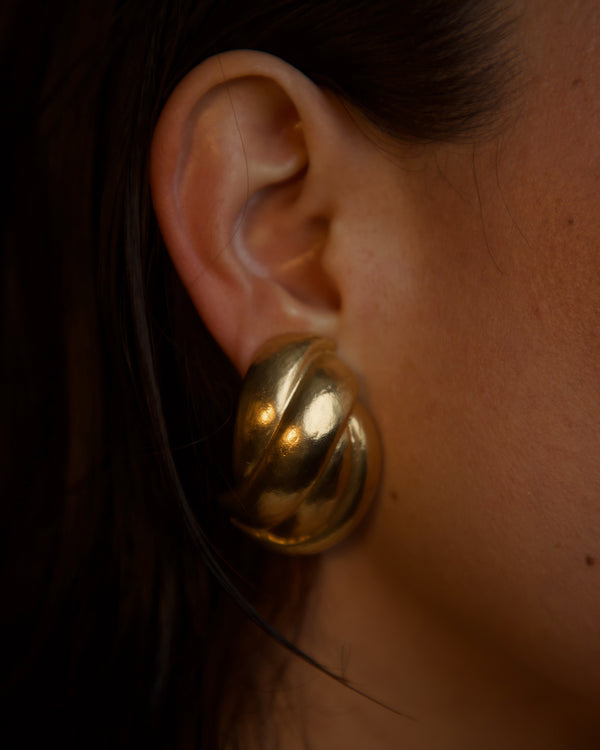 Vintage Matte Gold Knot Clip Ons