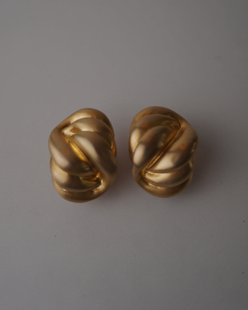 Vintage Matte Gold Link Knot Earrings