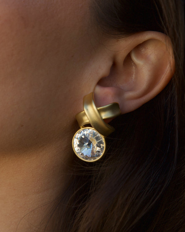 Vintage Matte Gold Rivoli XO Earrings