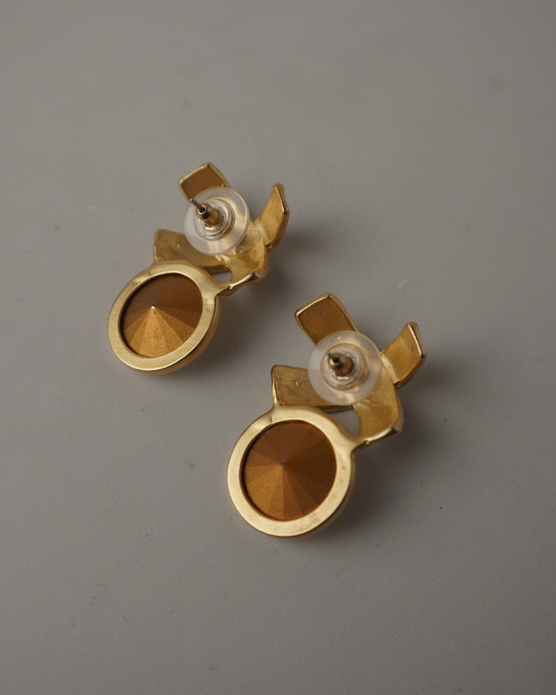 Vintage Matte Gold Rivoli XO Earrings