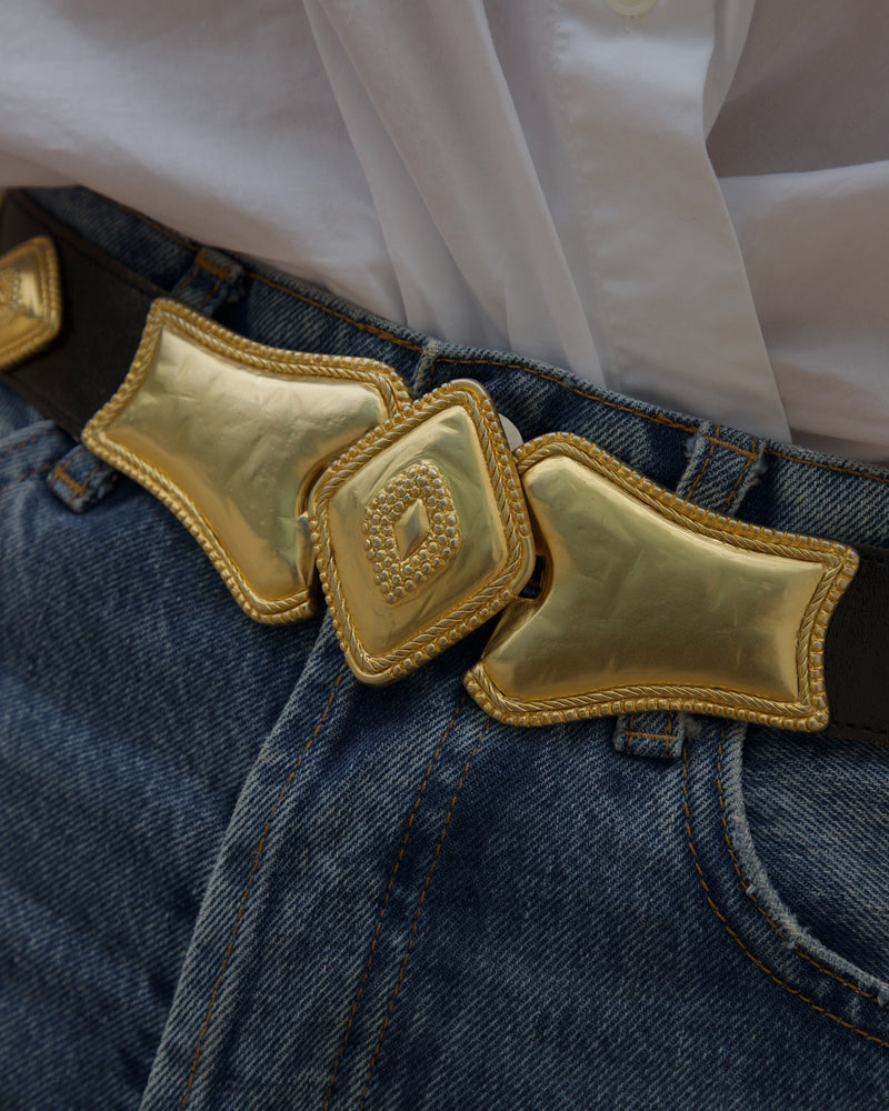 Vintage Matte Gold Western Belt