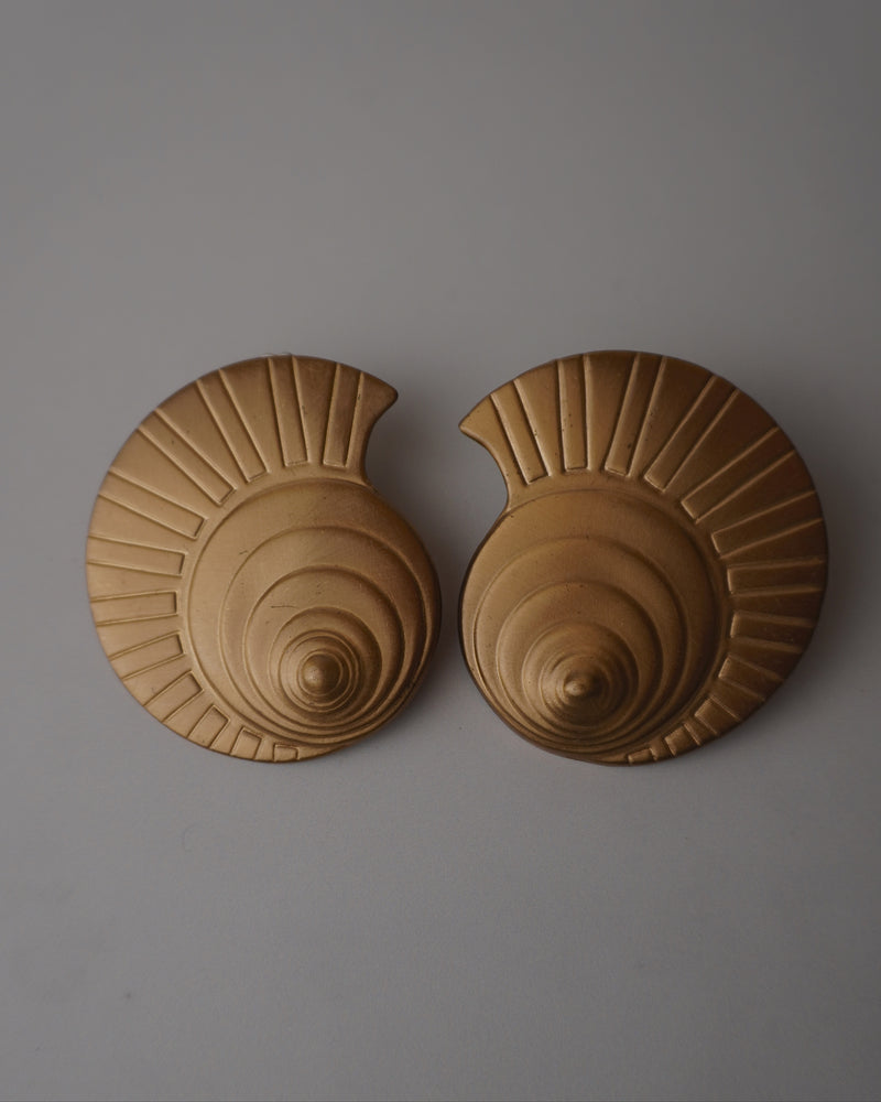 Vintage Nautilus Shell Clip Ons