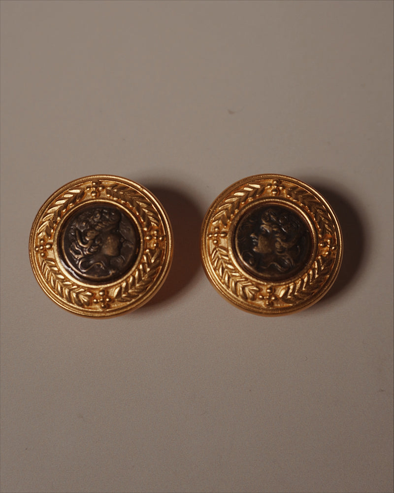 Vintage Matte Roman Coin Earrings